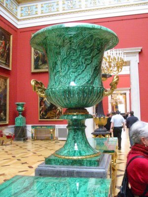 Malachite mosaic vase
