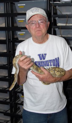 Grandpa with ball python