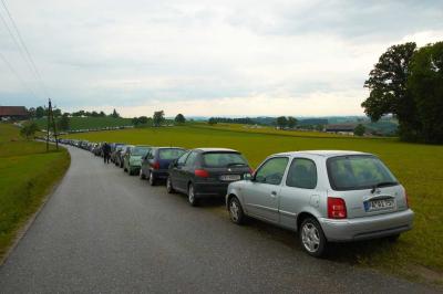 A line of cars