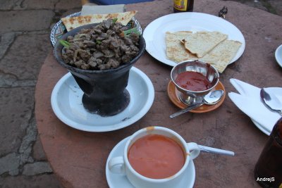 New Year's dinner - Tibs and tomato soup