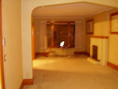 The furnishings are a little sparse right in the living room and dining area (note my office at the end by the window)