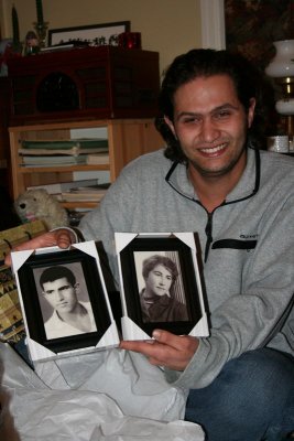 How sweet... framed photos of my mother and father.