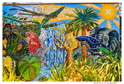 Mosaic mural in children's park on 24th St & York