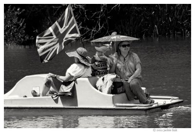 Paddle boaters with British flag on Stow Lake.jpg