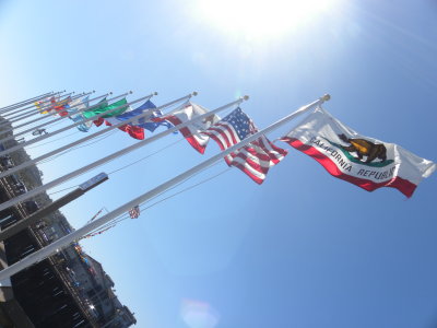 Flags on Stearns Wharf