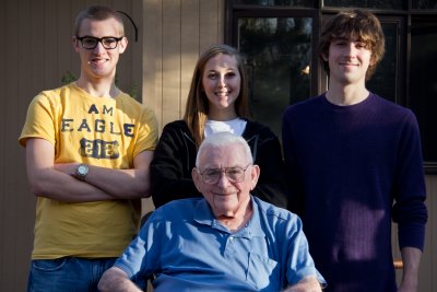 The kids and Grandpa