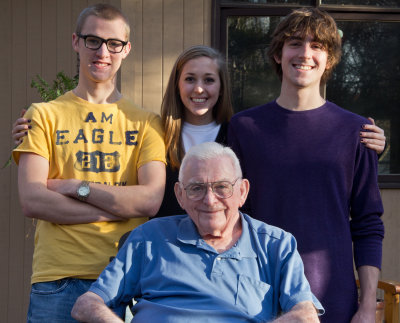 James, Mac and Sam with Grandpa