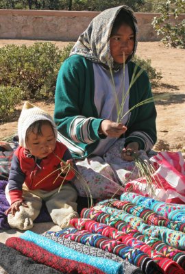 Tarahumara Selling Weavings