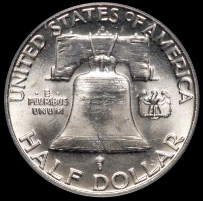 1963-D Franklin Half PCGS MS 64 FBL rev