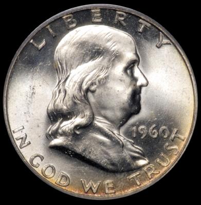 1960 Franklin Half Dollar PCGS MS 64 FBL obv