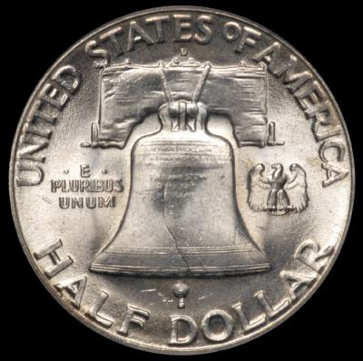 1948-D Franklin Half Dollar PCGS MS 64 FBL rev