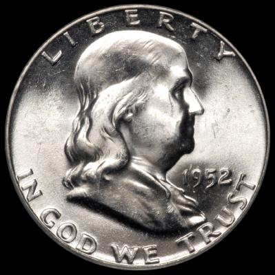 1952 Frankin Half Dollar PCGS MS 64 FBL obv