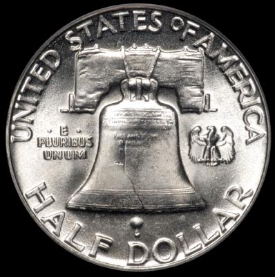1952 Frankin Half Dollar PCGS MS 64 FBL rev