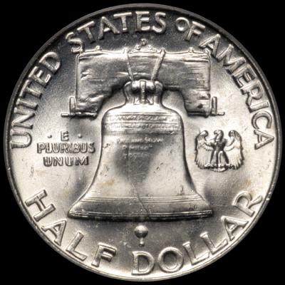 1954-D Franklin Half Dollar PCGS MS 64 FBL rev