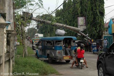 Broken street post