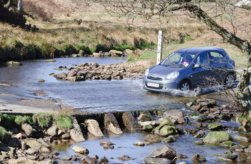 Carole crossing a ford  