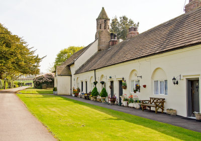 Lathom Park Chapel and the Alms Houses  