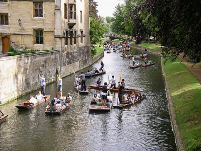 A punting traffic jam