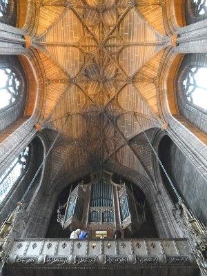 Derek and the boys in the Lady Chapel organ loft