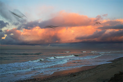 Beach Sun Raise on a Rainy Day