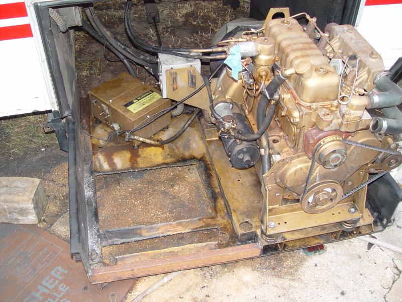 AN OPENING IS CUT IN THE FLOOR OF THE GENERATOR COMPARTMENT TO ALLOW AIR TO FLOW OUT THE BOTTOM