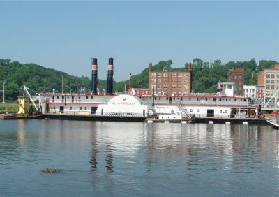 I USED TO SEE THIS US ARMY CORPS OF ENGINEERS STEAMBOAT WORKING ON THE RIVER WHEN I WAS A KID