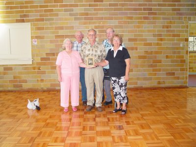 MILDRED (COREY) MADSEN, RAYMOND MADSEN, CHARLEY MADSEN, JIM FINN AND AGNES (NEWENHAM) FINN POSE LIKE THEIR CHILDHOOD PHOTO