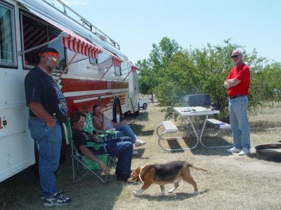 WE GATHER FOR THE COOKOUT BEFORE JOHN FORD AND RICKY HEAD BACK TO NORTH DAKOTA