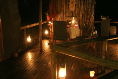 The fantastic staff surprised us with a candlelight dinner on our deck