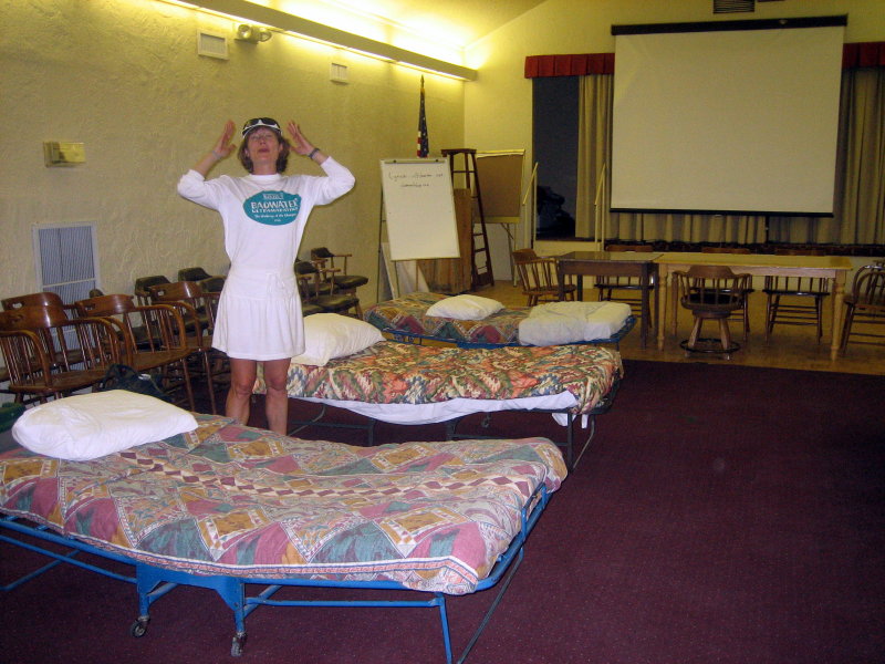 Jamie helps set up the medical HQ at Stove Pipe Wells