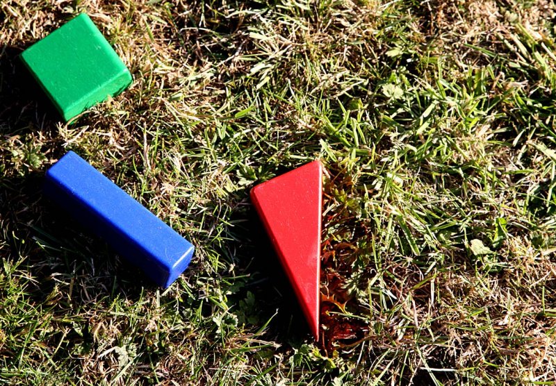 Toys on the lawn