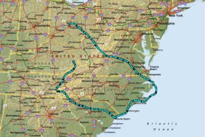 Route, last leg by rental car ;-(