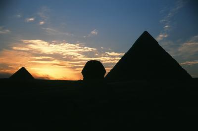 Pyramids Plateau at the sunset