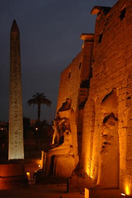 Luxor Temple entrance at night