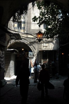 Shadows at the old Souk Market in Aleppo
