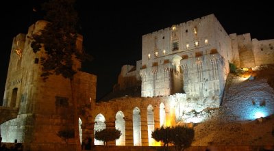 Aleppo Citadel by night2