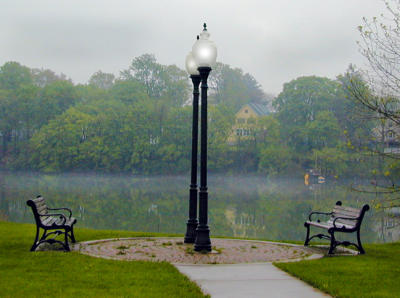 fog over trinity park...