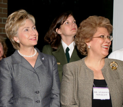 Senator Clinton with Dr. Antonia C. Novello...