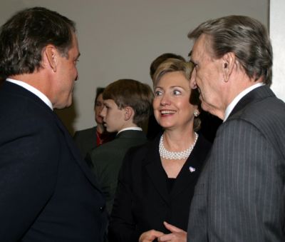 Senator Clinton meeting old friends.