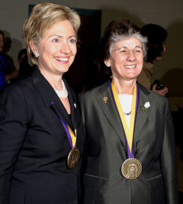 Senator Clinton and Rita Rossi Colwell