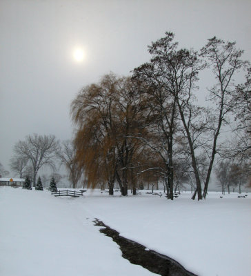 a slice through the snow...