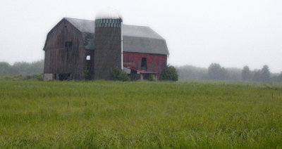 Barn on very rainy day...