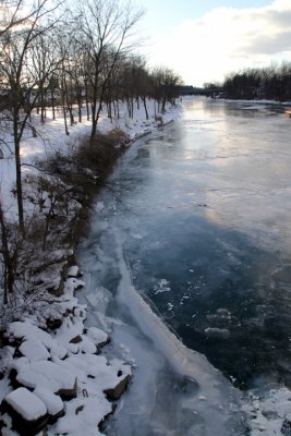 Ice along the canal