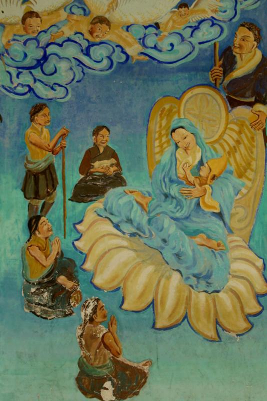Kalimpong - Tibetan Church, mural