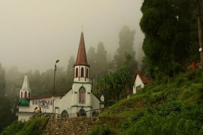 On route to Darjeeling, church in the clouds