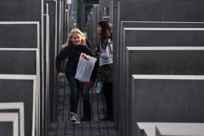 play and laughter at the  Memorial to the Murdered Jews of Europe