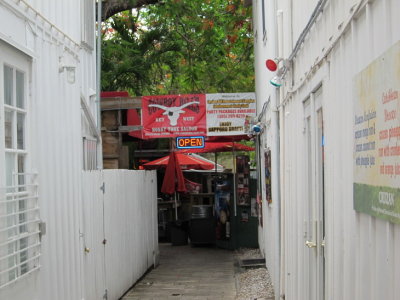 Side entry to a large honky tonk.