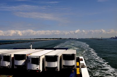 O/B of the Stena Hollandica leaving Hook of Holland