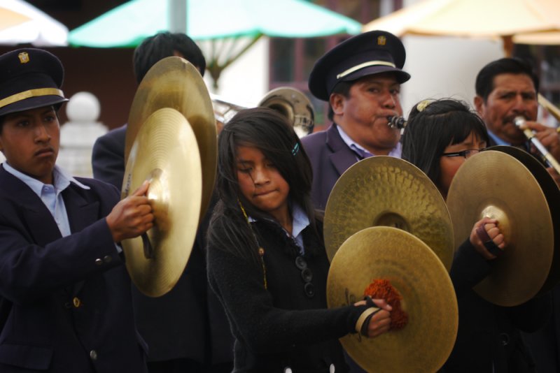 Cuenca brass band, playing on the equator, Quito, Ecuador, 2011