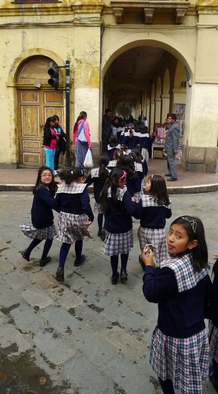 Schoolchildren on parade, Cuenca, Ecuador, 2011